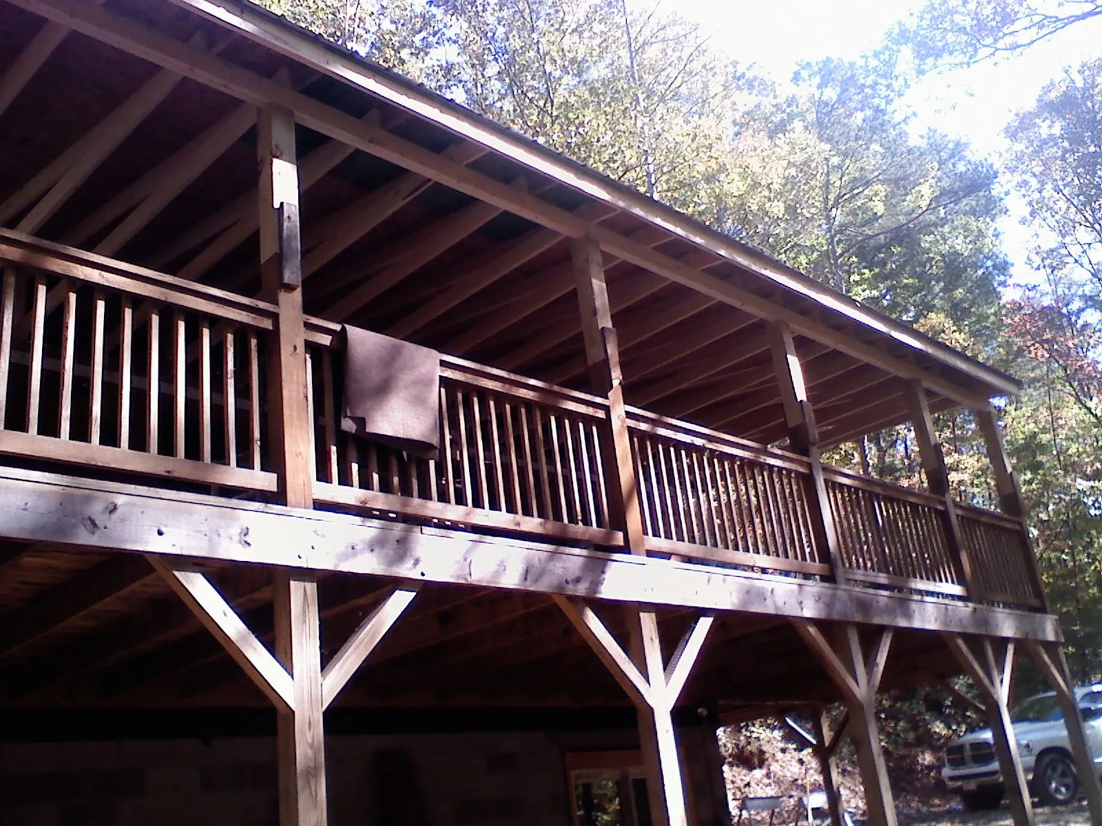 Timber framing under a new elevated porch and deck — Roof Leak Repair in Mount Pulaski by Roofing Brothers